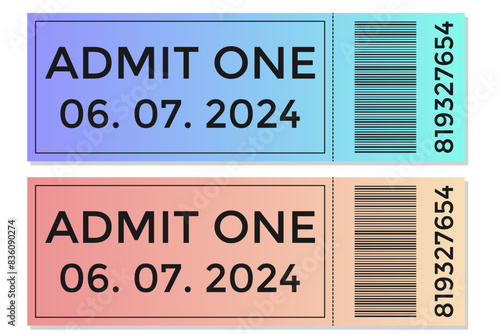 Gradient admit one tickets with data