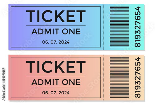 Gradient admit one tickets with data