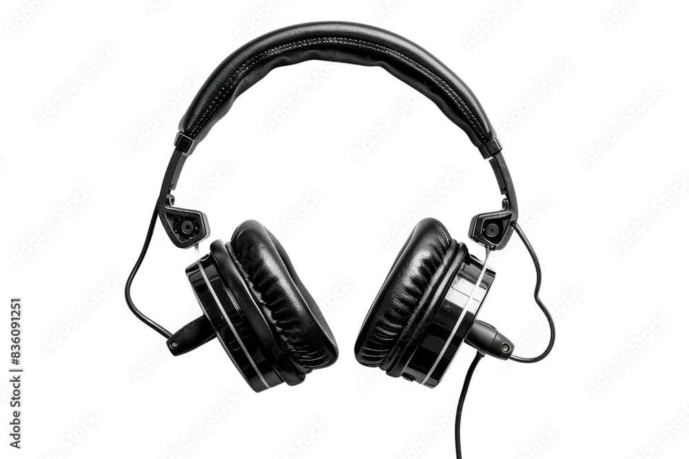 Black and Silver Headphones Isolated Black and Silver Headphones Isolated