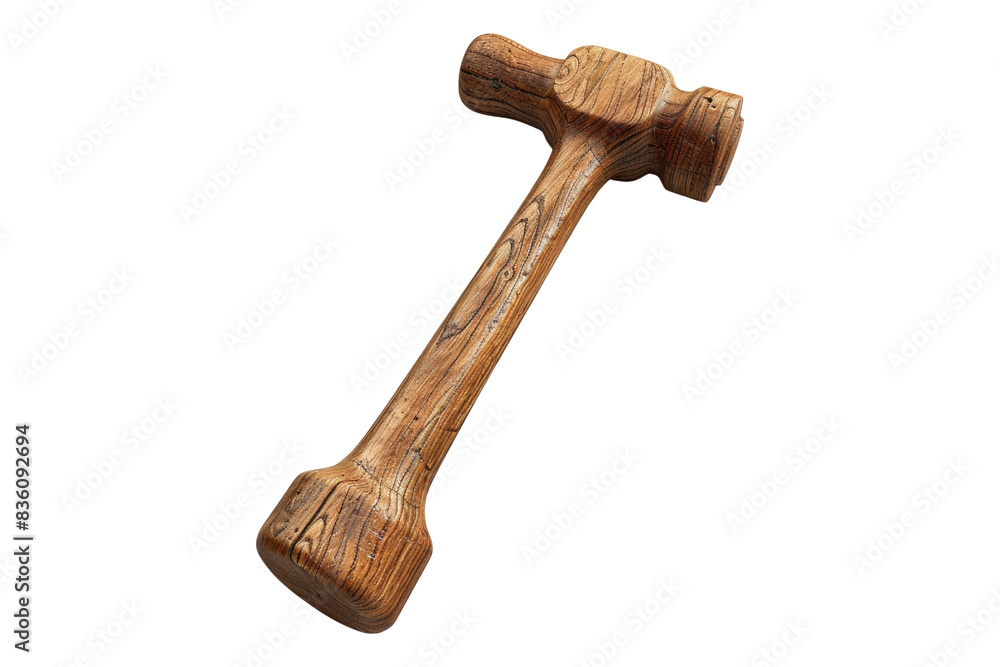 Wooden hammer isolated transparent on background Wooden hammer isolated transparent on background