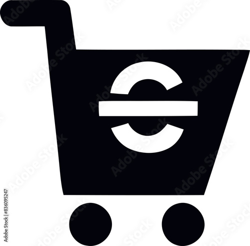 Minimalist Shopping Cart Icon with Checkmark on Price Tag - Embrace the Deal