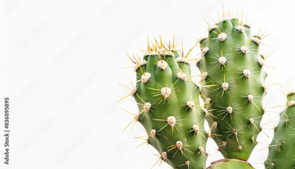 Stunning Cereus Cactus in Sharp Contrast on White Background Stunning Cereus Cactus in Sharp Contrast on White Background