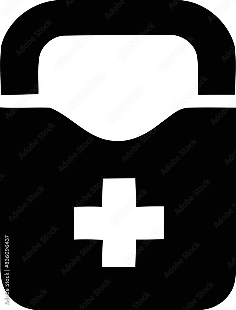 Obraz premium First Aid Kit Essentials in Black and White - Healthcare Readiness