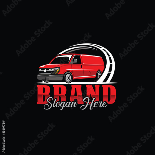 Delivery service logo template. Delivery company logo. Fast car. Vector illustration.