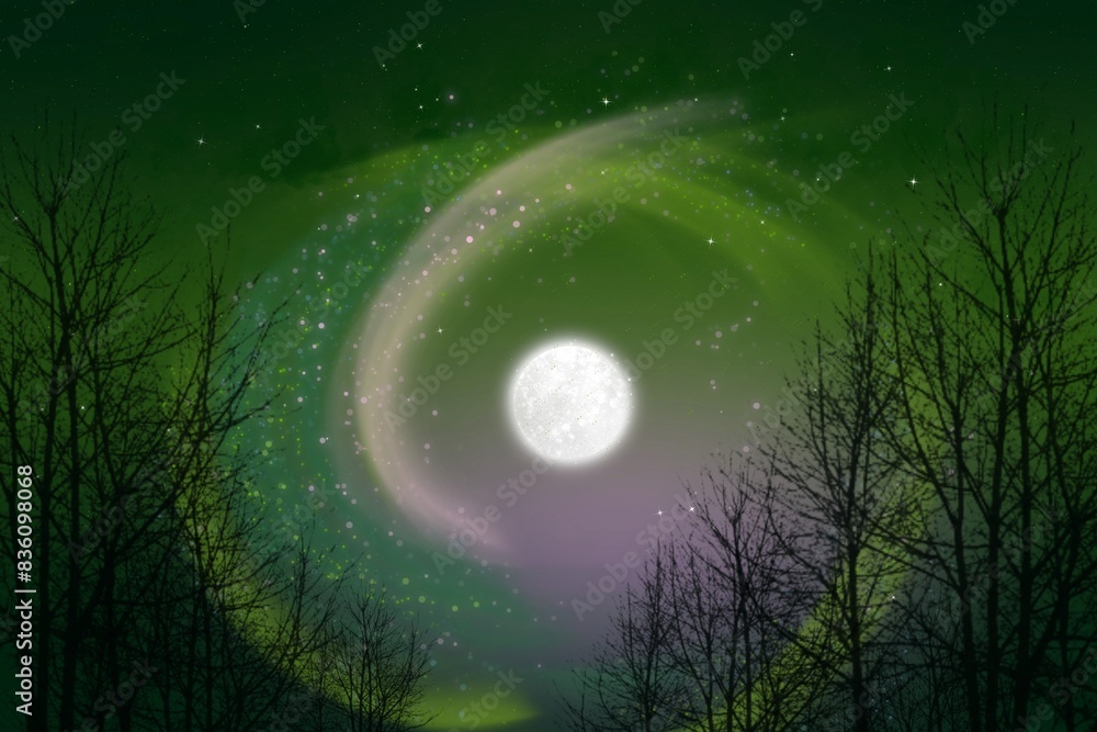 Naklejka premium moon and stars