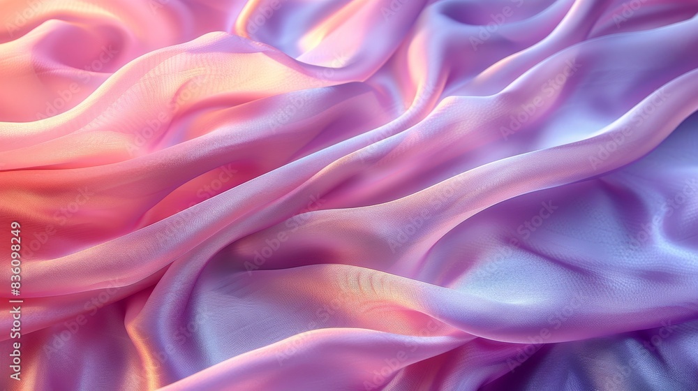 Soft pastel colored fabric with ripples and folds Soft pastel colored fabric with ripples and folds