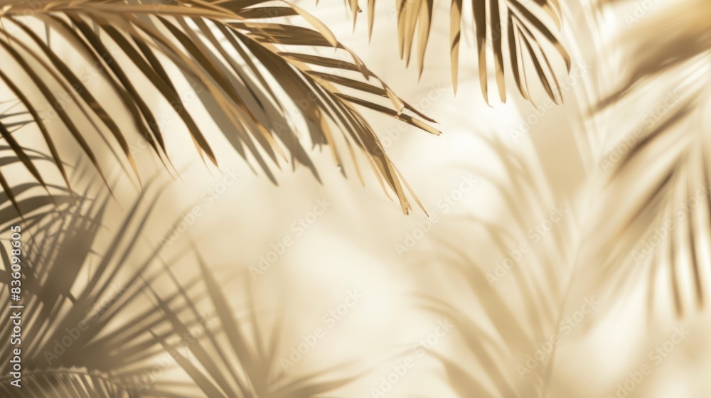 Fototapeta premium Palm Leaf Shadows on a Sunny Day
