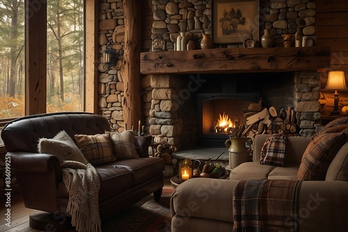 living room with fireplace