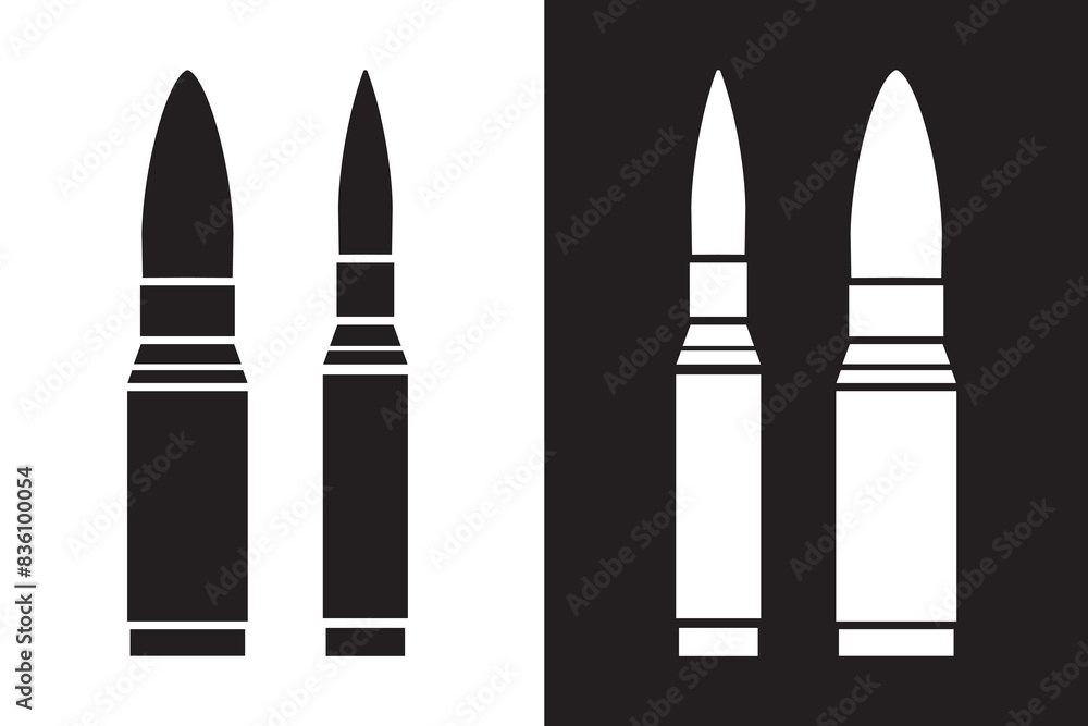 Bullet icon, vector. Set of bullets illustration, Rifle or Sniper bullet, ammo icon vector. Vector illustration. Bullet icon, vector. Set of bullets illustration, Rifle or Sniper bullet, ammo icon vector. Vector illustration.