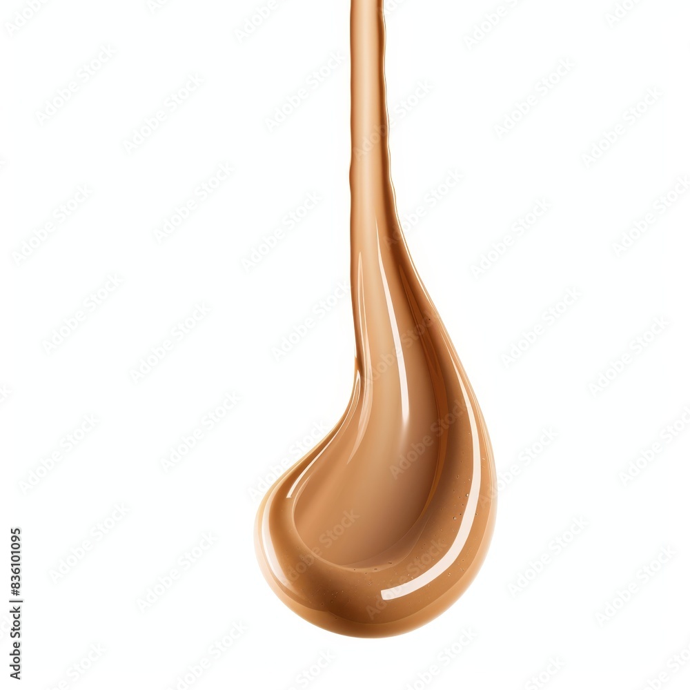 a drop of liquid foundation on a white background
a drop of liquid foundation on a white background