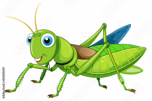 cartoon grasshopper vector illustration