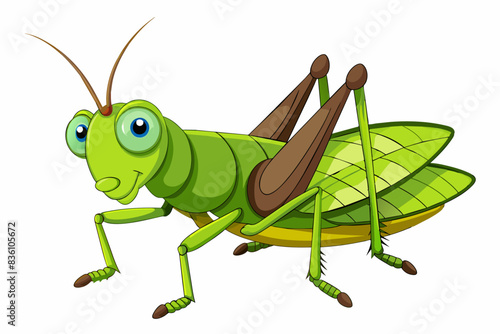 cartoon grasshopper vector illustration