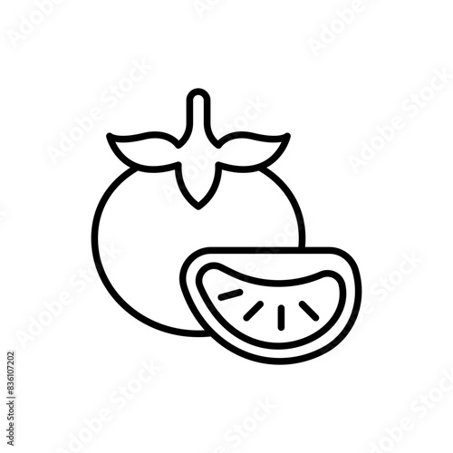 Tomato outline icons, minimalist vector illustration ,simple transparent graphic element .Isolated on white background