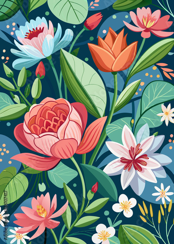 Patrón flores, rosas, hermoso, fondo