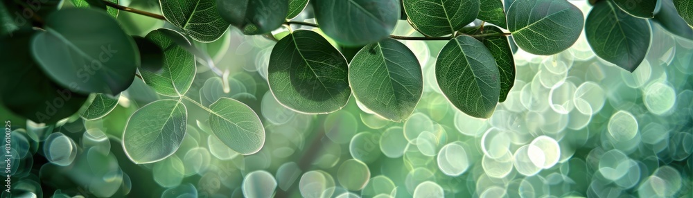 Close-up of tree leaves with a green bokeh background, creating a serene and nature-inspired image perfect for various uses. Close-up of tree leaves with a green bokeh background, creating a serene and nature-inspired image perfect for various uses.