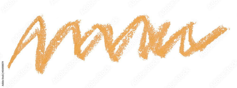 Orange pencil strokes isolated on transparent background Orange pencil strokes isolated on transparent background