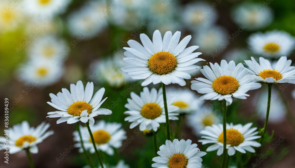 Springtime Elegance: White Daisy Flowers in Full Bloom