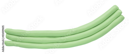 Green plasticine isolated on transparent background.