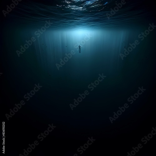 Thalassophobia - A deep sea environment with a dark, vast expanse of water where the sea floor is not visible. 