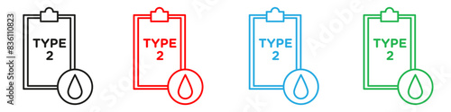 Type 2 diabetes icon mark in filled style
