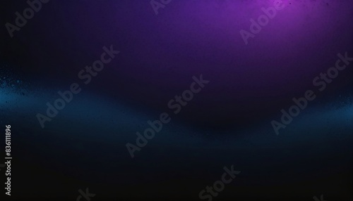 Purple black blue dark glowing grainy gradient background noise texture poster header banner design copy space created with generative ai