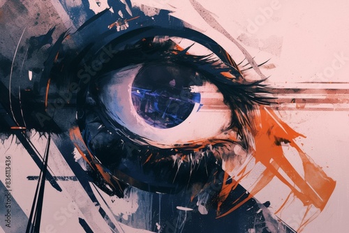 Wallpaper Mural Abstract eye design with bold lines and shapes Torontodigital.ca