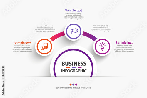 Wallpaper Mural Three option circle infographic design template. Vector illustration Torontodigital.ca