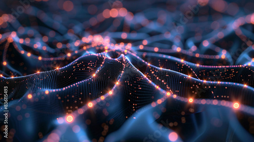 Visualization of the brain's neural network with glowing synapses