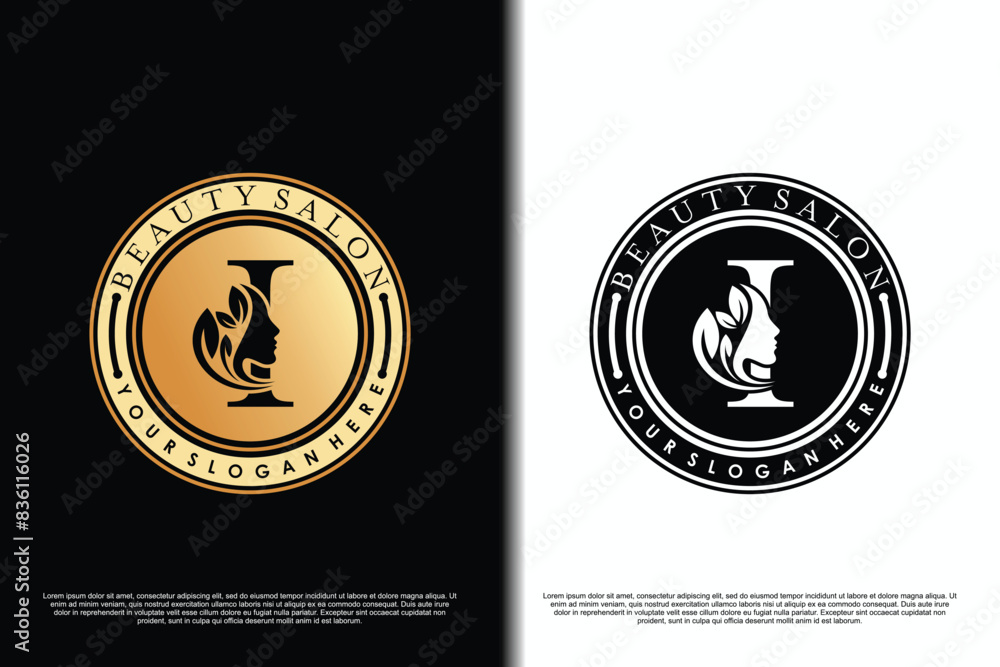 beauty woman design with letter i beauty concept beauty woman design with letter i beauty concept