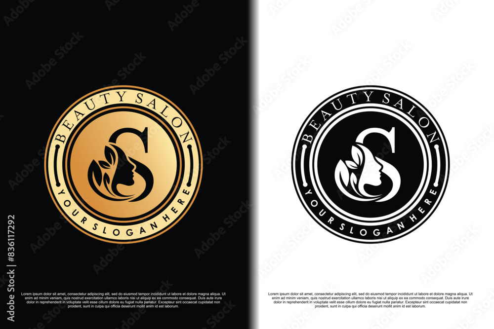 beauty woman design with letter s beauty concept beauty woman design with letter s beauty concept