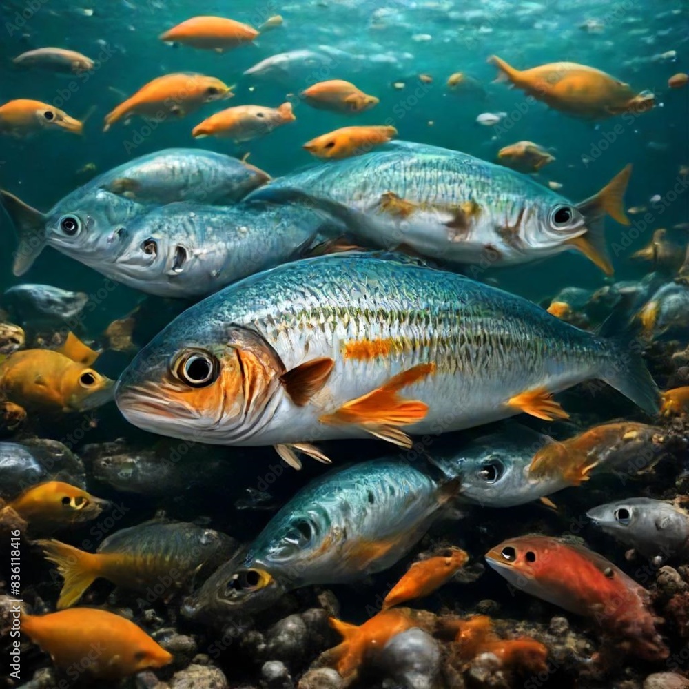 Fototapeta premium fish on a blue background