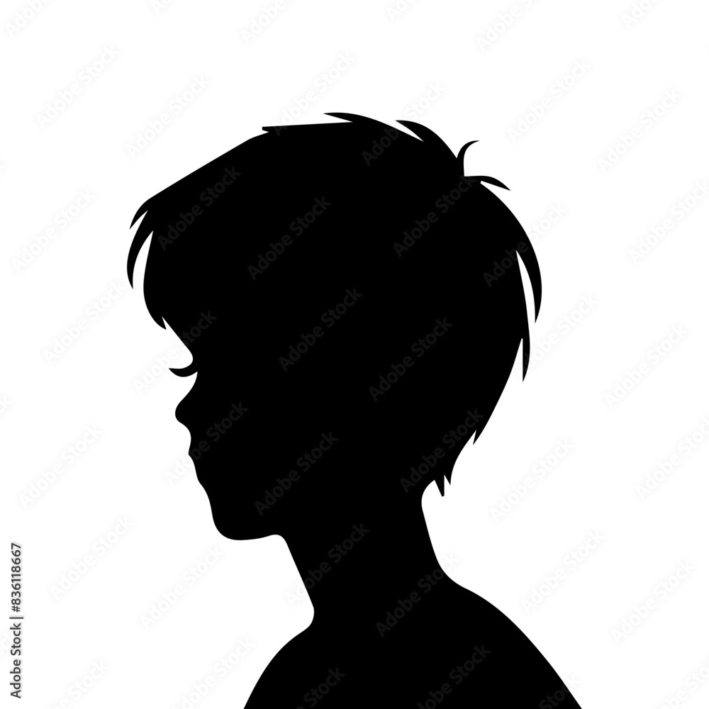 Child boy silhouette isolated on white background Child boy silhouette isolated on white background