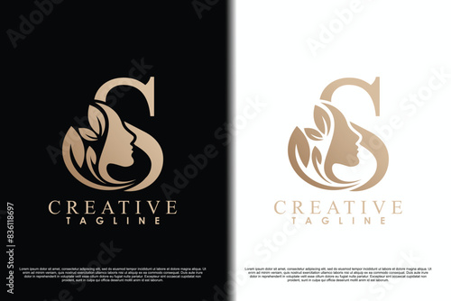 beauty face design with letter s concept design