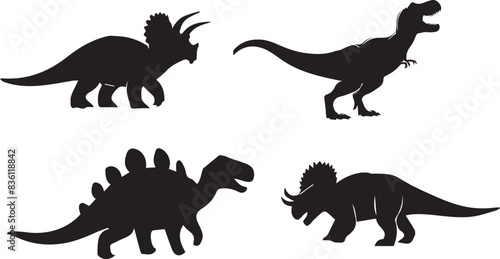 SET Dinosaur silhouette vector EPS
