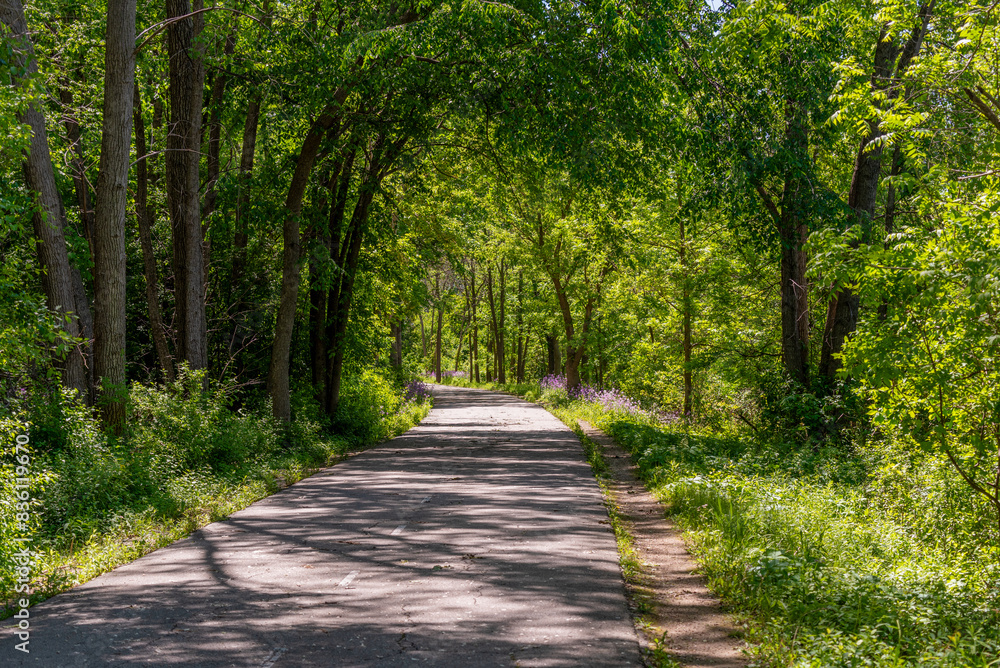 The Fox River Trail Near De Pere, Wisconsin, In Spring The Fox River Trail Near De Pere, Wisconsin, In Spring
