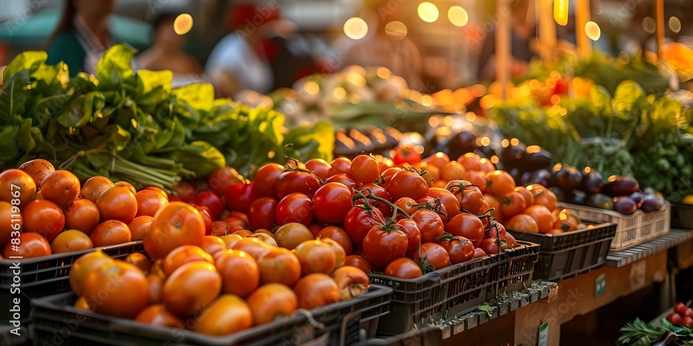 Busy farmers market in Frankfurt Germany with fresh produce and handmade goods. Concept Farmers Market, Frankfurt, Germany, Fresh Produce, Handmade Goods