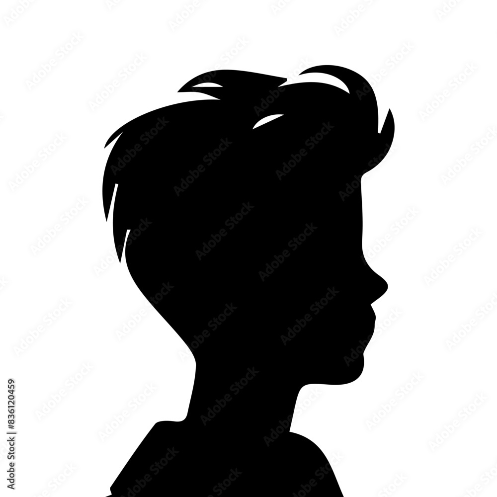 Child boy silhouette isolated on white background Child boy silhouette isolated on white background