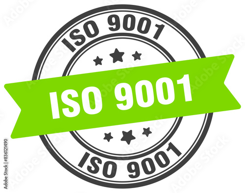iso 9001 stamp. iso 9001 label on transparent background. round sign