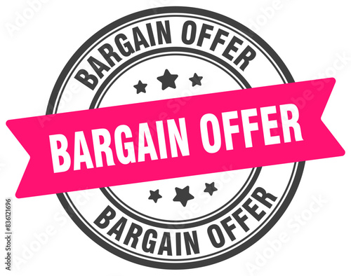 bargain offer stamp. bargain offer label on transparent background. round sign