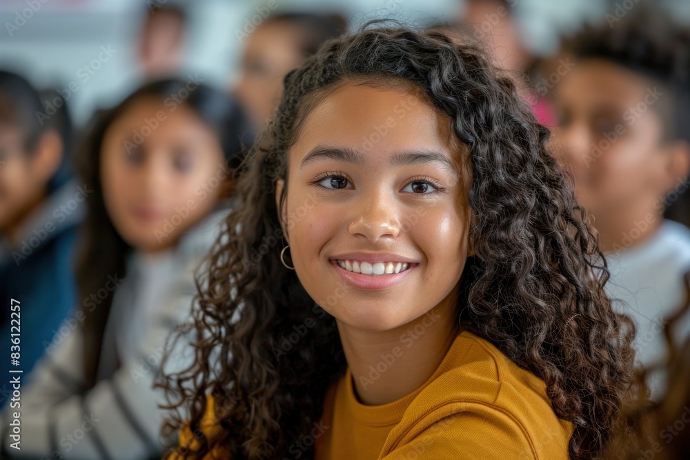 A close-up image of students engaged in a debate, their faces animated and expressive. The background includes a classroom setting with desks arranged for discussion. This photo captures the dynamic A close-up image of students engaged in a debate, their faces animated and expressive. The background includes a classroom setting with desks arranged for discussion. This photo captures the dynamic