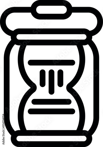 Black line illustration of an hourglass representing time management and deadlines