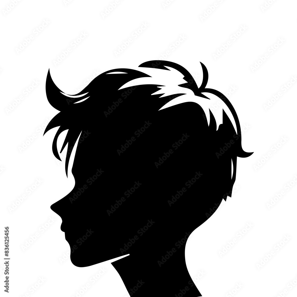 Child boy silhouette isolated on white background Child boy silhouette isolated on white background