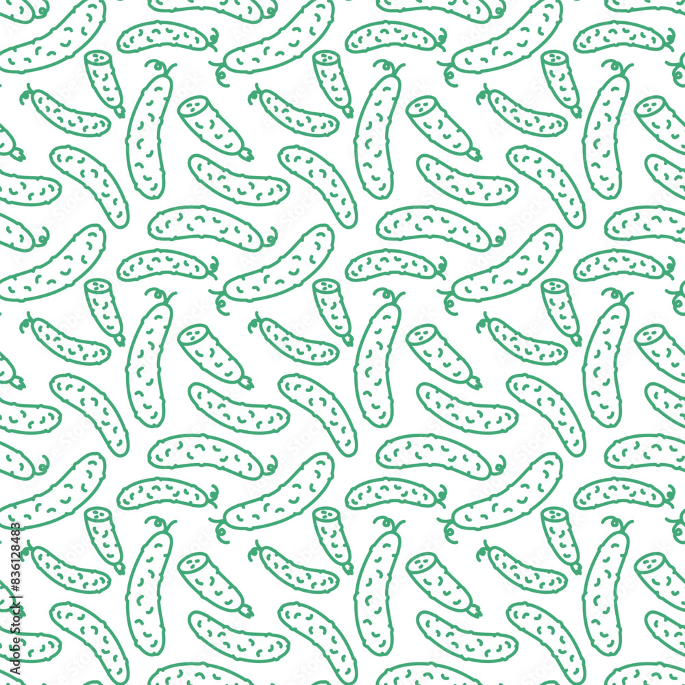 cucumber line icons seamless pattern cucumber line icons seamless pattern