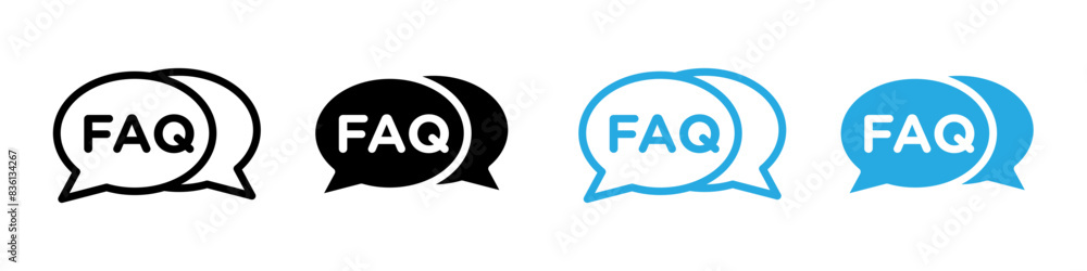 FAQ icon logo set vector FAQ icon logo set vector