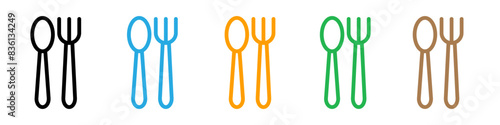 Cutlery icon logo set vector