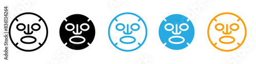 Face sheet mask icon logo set vector