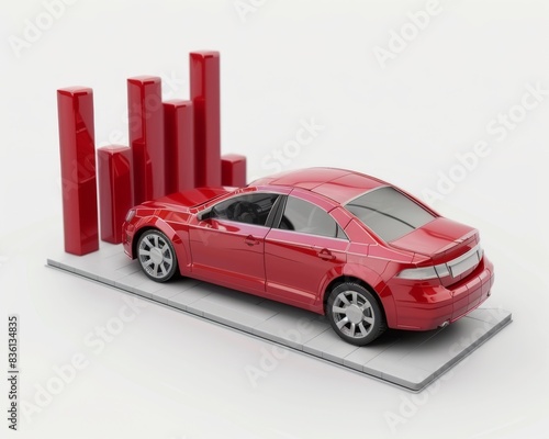 The image shows a red car with a graph in the background. The graph shows that the car has a high safety rating. The car is a good choice for people who are looking for a safe car.