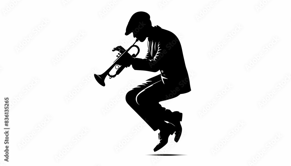 Shadow of a trumpet player Shadow of a trumpet player