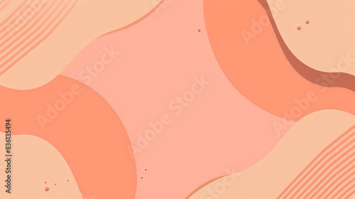 An abstract background with soft pastel colours of orange and pink  featuring wavy  layered designs creating a smooth  fluid  and modern appearance.
