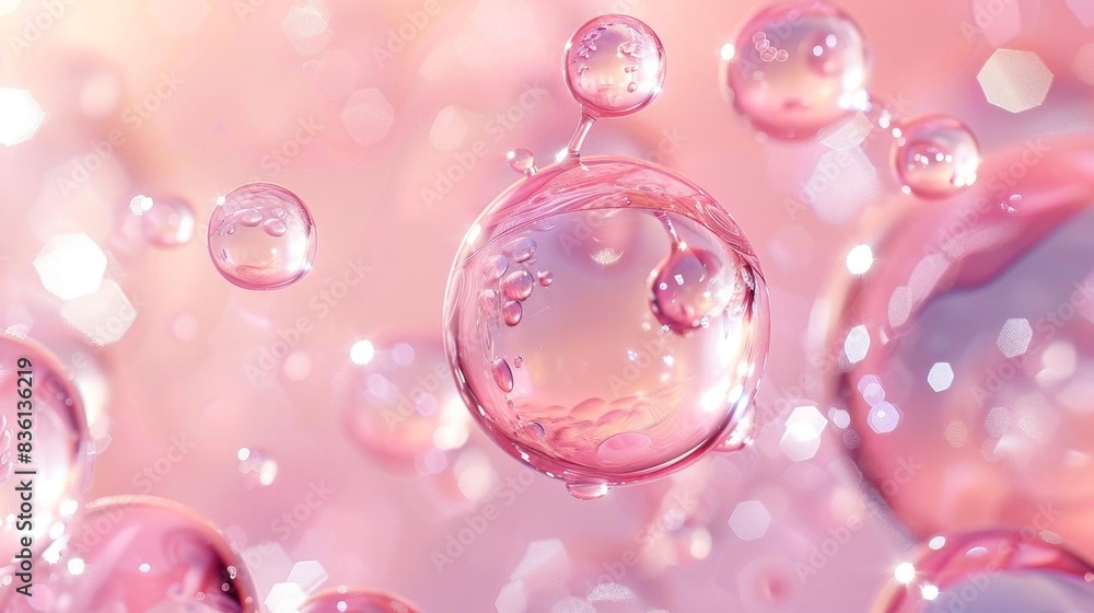 Close-up of shimmering pink bubbles on a soft background, creating a delicate and dreamy atmosphere perfect for design projects. Close-up of shimmering pink bubbles on a soft background, creating a delicate and dreamy atmosphere perfect for design projects.